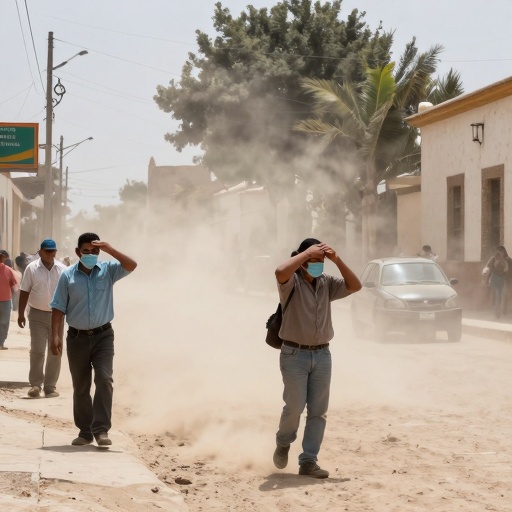 Alertan por vientos fuertes hasta 30 km/h que levantan polvo y arena en Tacna